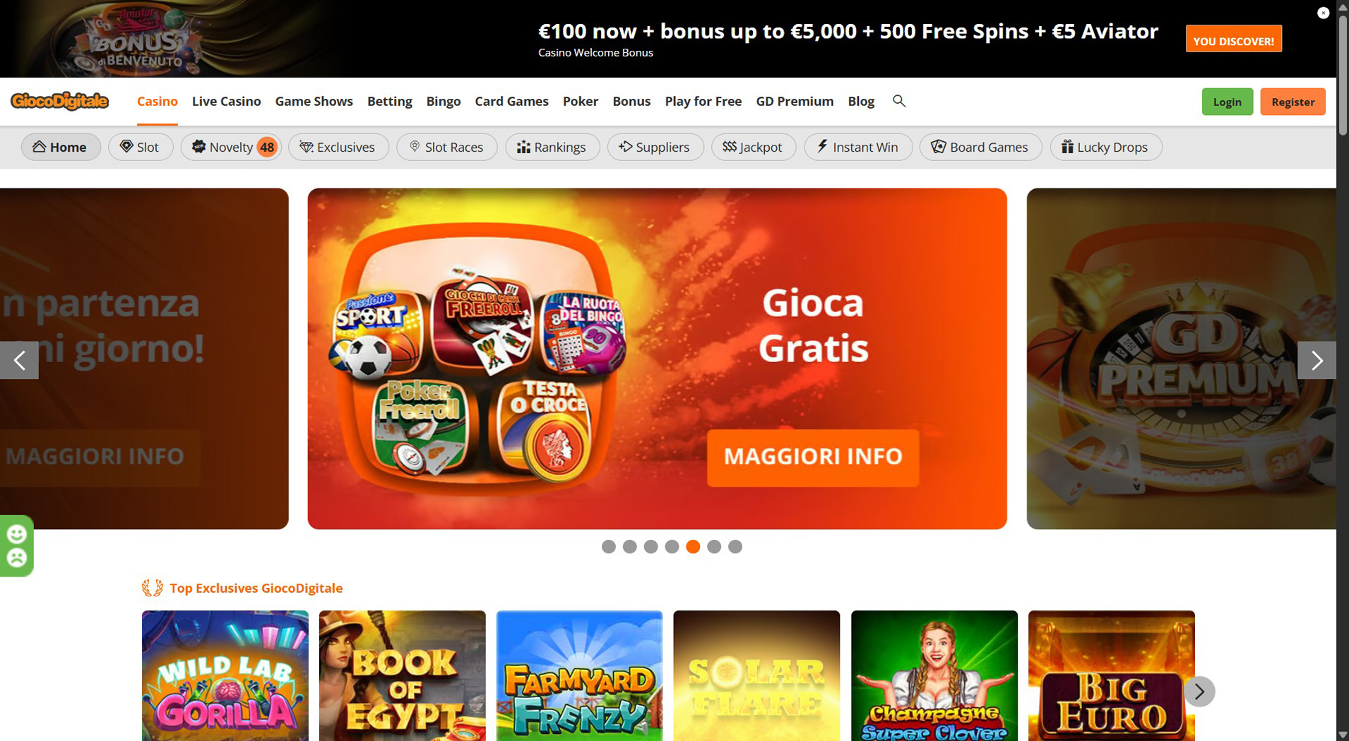 8. Gioco Digitale- Bonus popolare del casinò Euteller